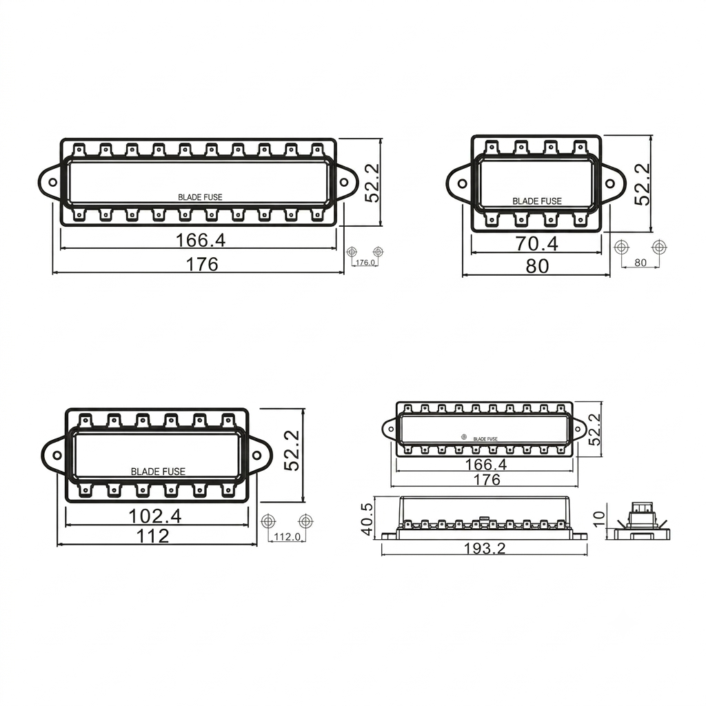 32V Zekeringhouder ATO Doorlus 10-voudig | 32V 100A - Afbeelding 2